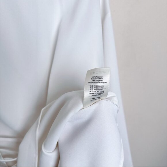 Aritzia Wilfred Womens Xsmall Mabelle Ivory Crepe Lace Up Front Blouse - Picture 11 of 14